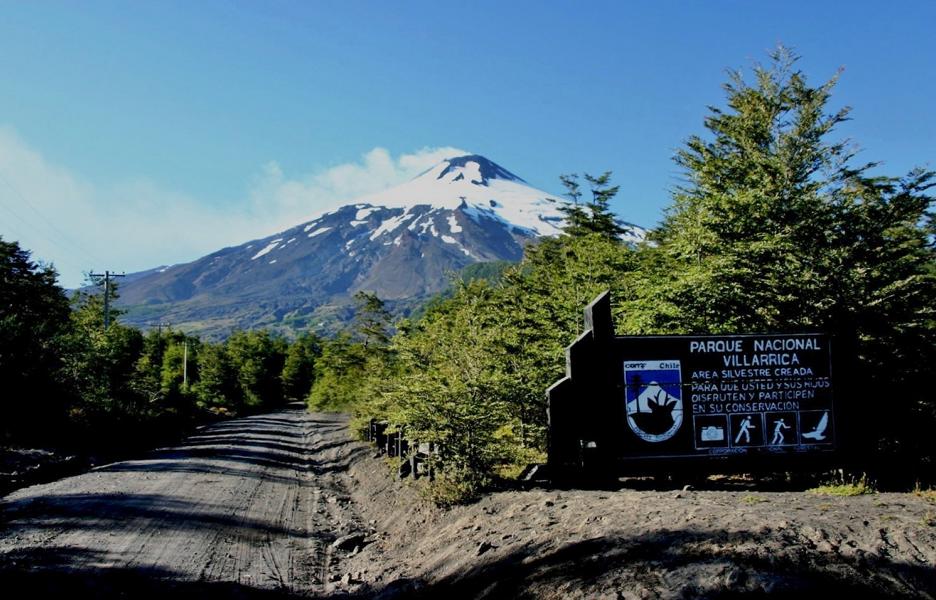 Einfahrt in den Nationalpark Villarrica.