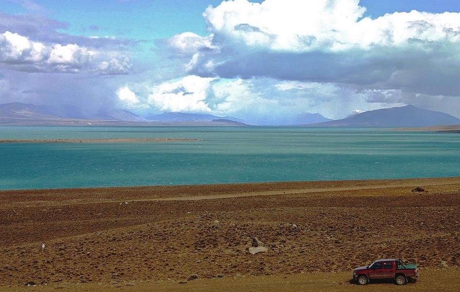 Der Lago Viedma ist verbunden mit dem südlicheren Gletschersee Lago Argentino, der hier zu sehen ist.