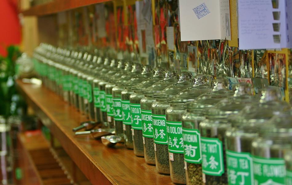 Das Teeangebot im Chinatown ist überwältigend.