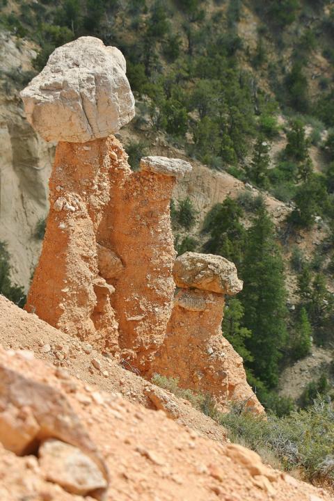 Hoodoos, einem Pilz ähnlich.