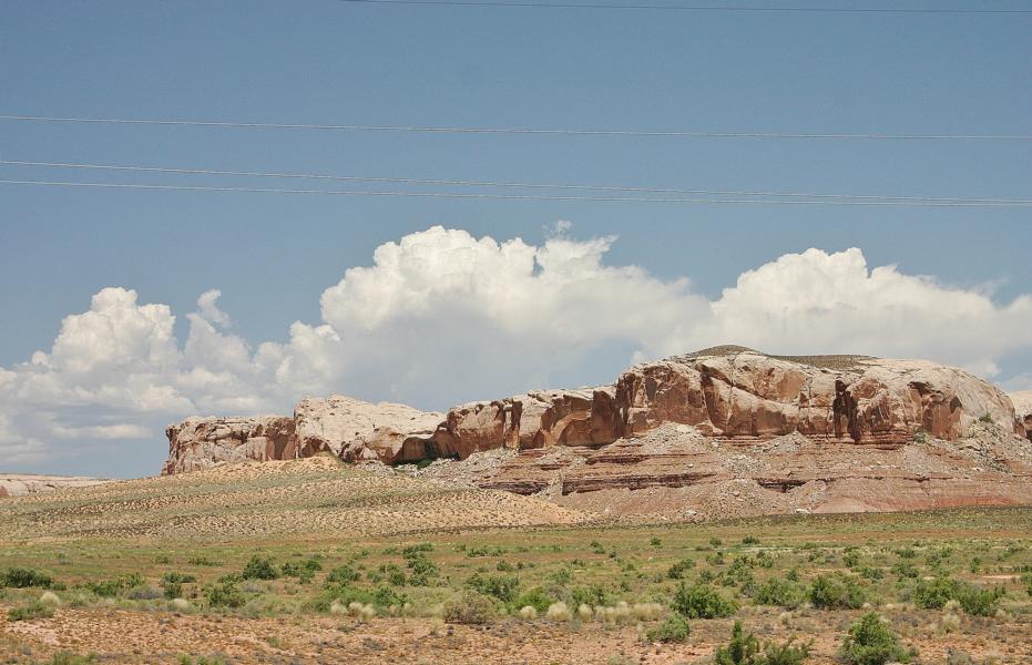 Die Landschaft zwischen Montichello und Bluff.