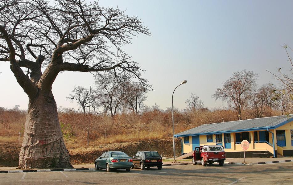 Am Grenzübergang von Namibia zu Botswana.