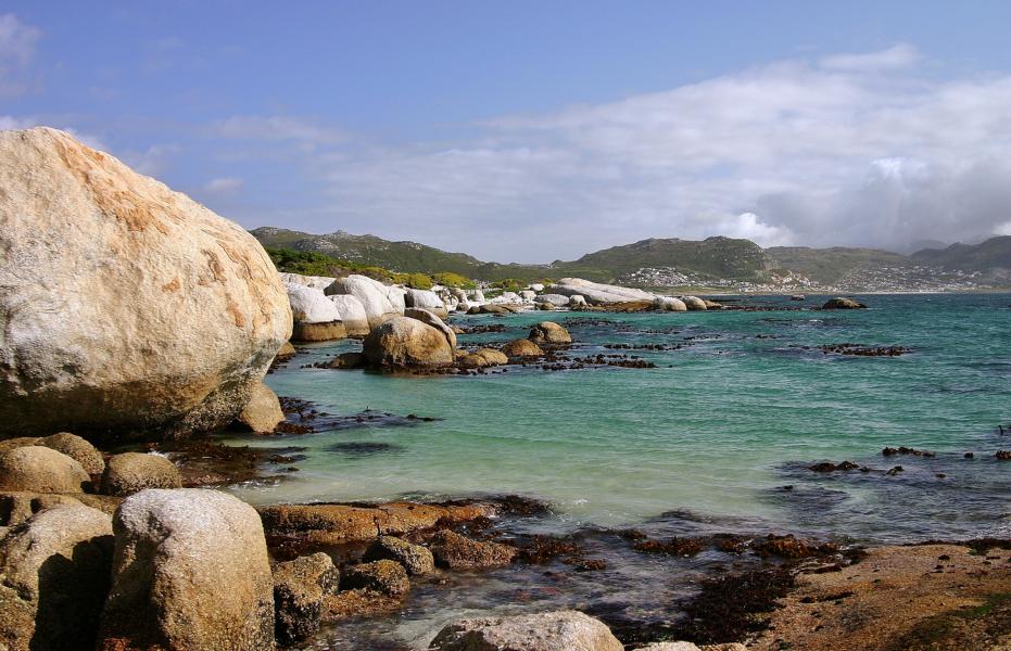 Am Boulder?s Beach in Simon?s Town an der False Bay gibt es eine Kolonie von Brillenpinguinen, die an Menschen gewöhnt ist.