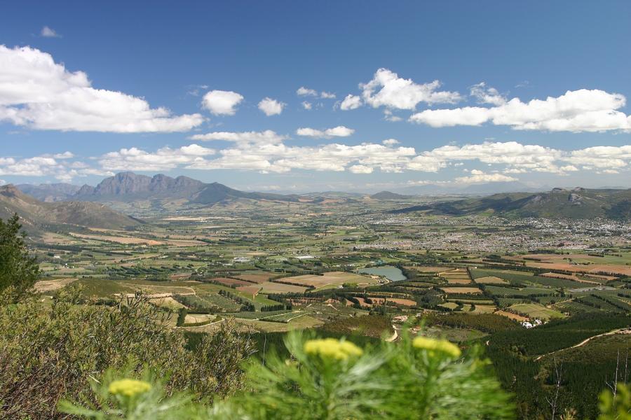Weinbaugebiete um  Paarl.