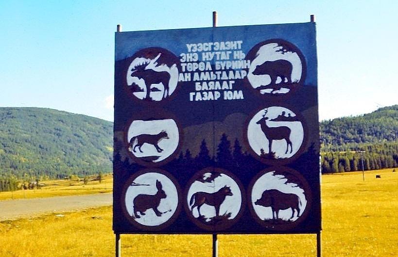 Hinweise auf Tierarten, die im Nationalpark leben.
