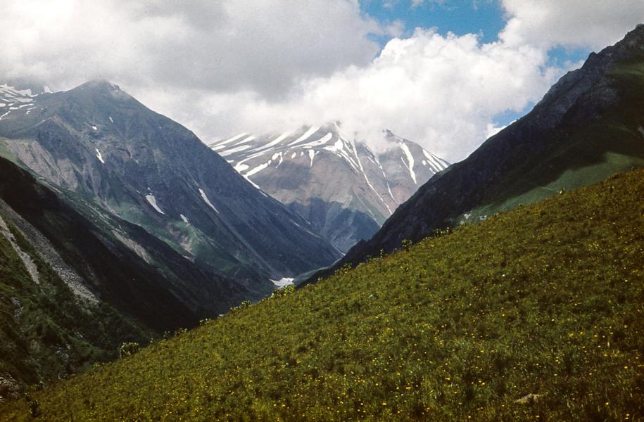 Der Kasbek, auch Eisgipfel genannt, ist der dritthöchste Berg Georgiens und der achthöchste Berg des Kaukasus. Er erhebt sich als ein erloschener Vulkankegel auf eine Höhe von 5047 m. An seinen Seiten erstrecken sich mehrere ansehnliche Gletscher und teils permanente, teils periodische Schneefelder. Aus einem der Kasbek-Gletscher entspringt der Fluss Terek.