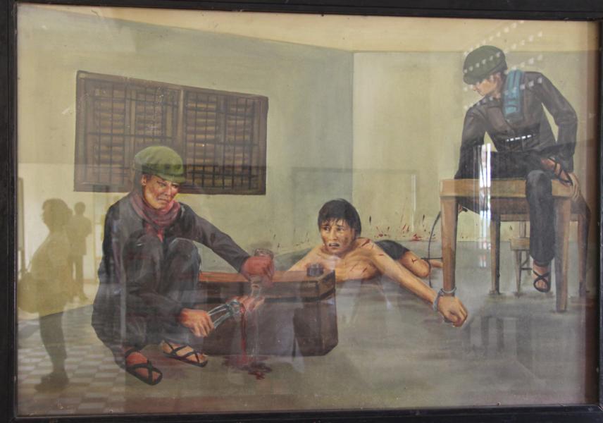 Foltermethode der Roten Khmer im S 21-Gefängnis.