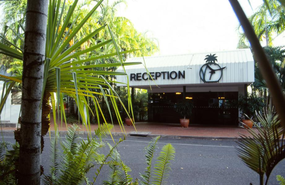 Rezeption des Hotels in Darwin.