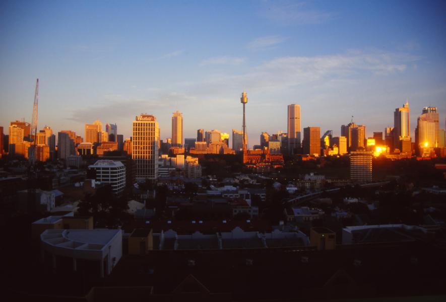 Blick aus dem Hotelfenster in Sydney.