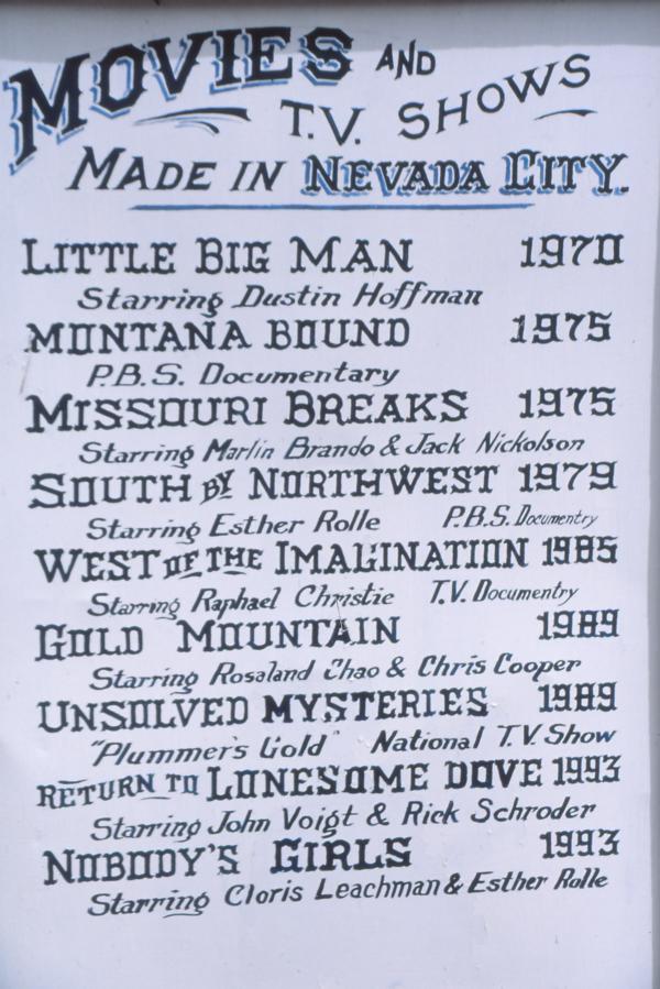 Filme, die in Nevada City gedreht wurden.