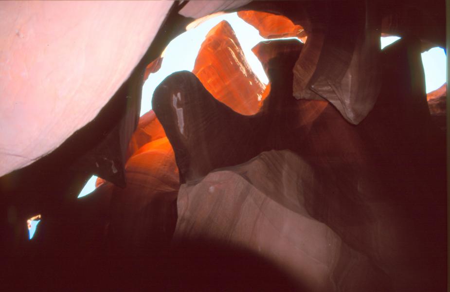 Blick zum Himmel im Antelope Canyon.