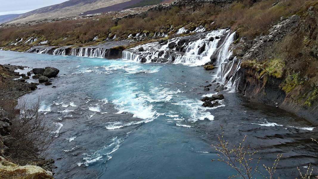 Die höchsten Wasserfälle der 1 km langen Strecke.
