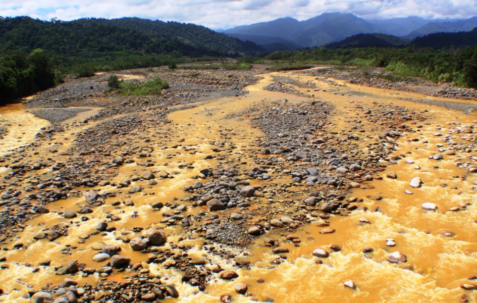 Die gelben Wassermassen werden durch Ablagerungen des Vulkans Turrialba erzeugt, die ein kontrastreiches Landschaftsbild im satten Grün ergeben. 