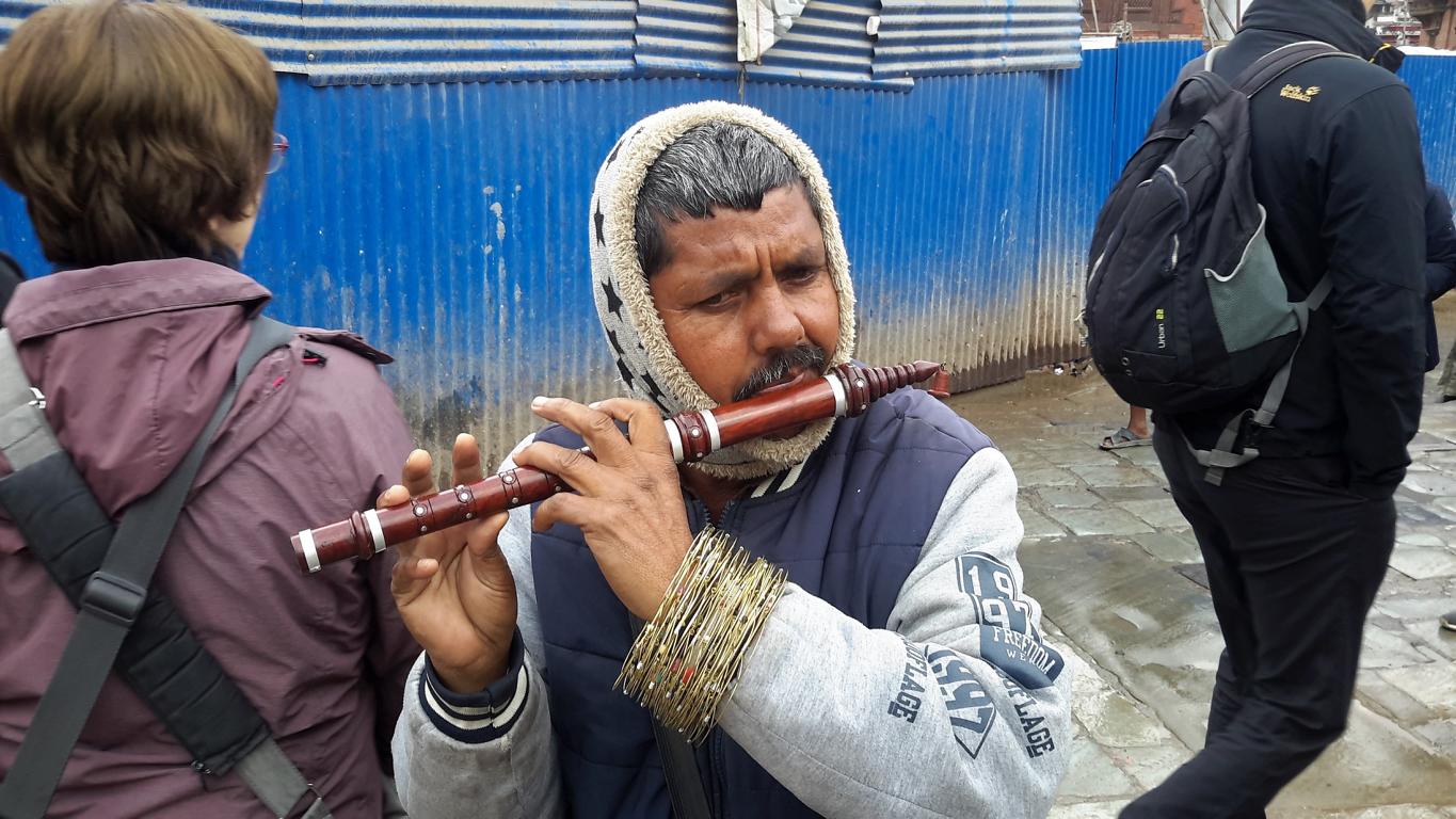 Flötenspieler am Durbar-Platz