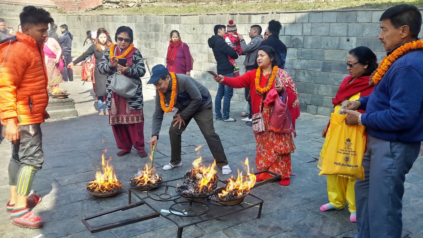 Feuerzeremonie in Pashupatinath